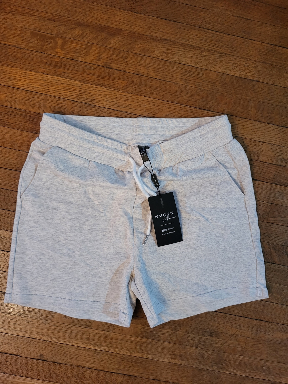 NVGTN Heather Light Gray Women's Athletic Drawstring Shorts